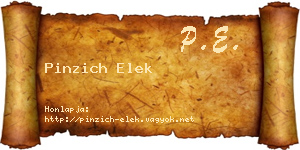 Pinzich Elek névjegykártya